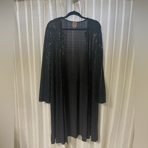 Black jacket/cape shiny sequin XL